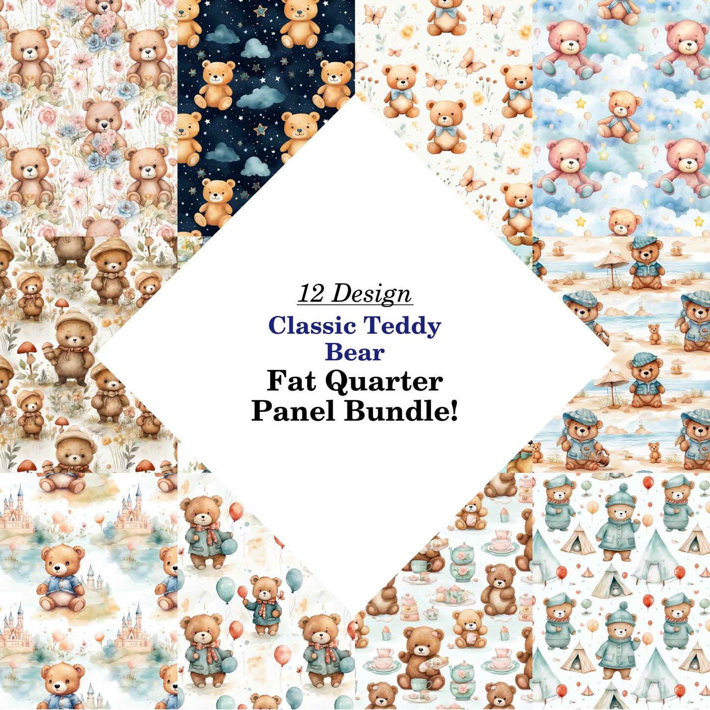 Classic Teddy Bear Fat Quarter Bundle