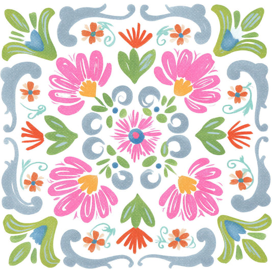 Floral Kaleidoscope Fabric Panel 47