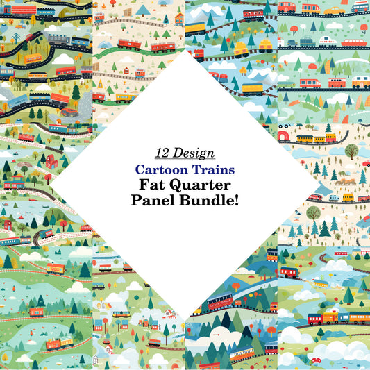Cartoon Trains Fat Quarter Bundle