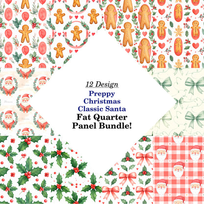 Preppy Christmas Classic Santa Fat Quarter Bundle
