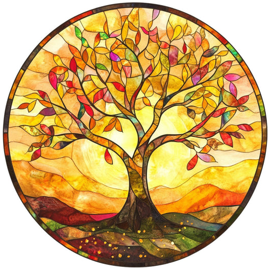 Tree of Life Stained Glass Fabric Panel 25