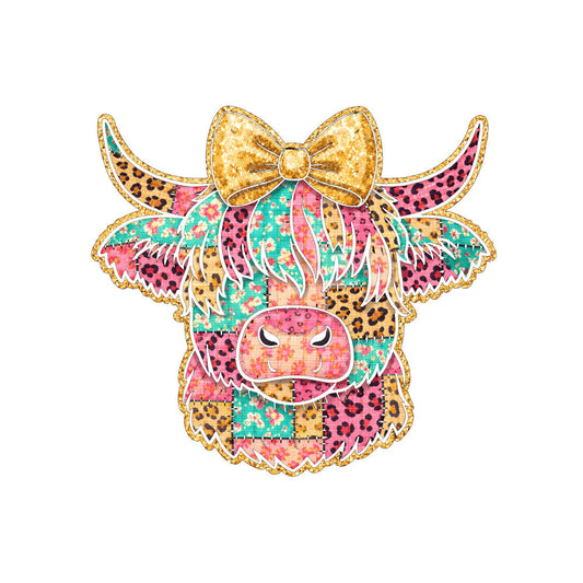 Highland Cows Art Fabric Panel 1