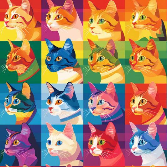 Cat Patchwork Pattern 6 Quilting Cotton Fabric