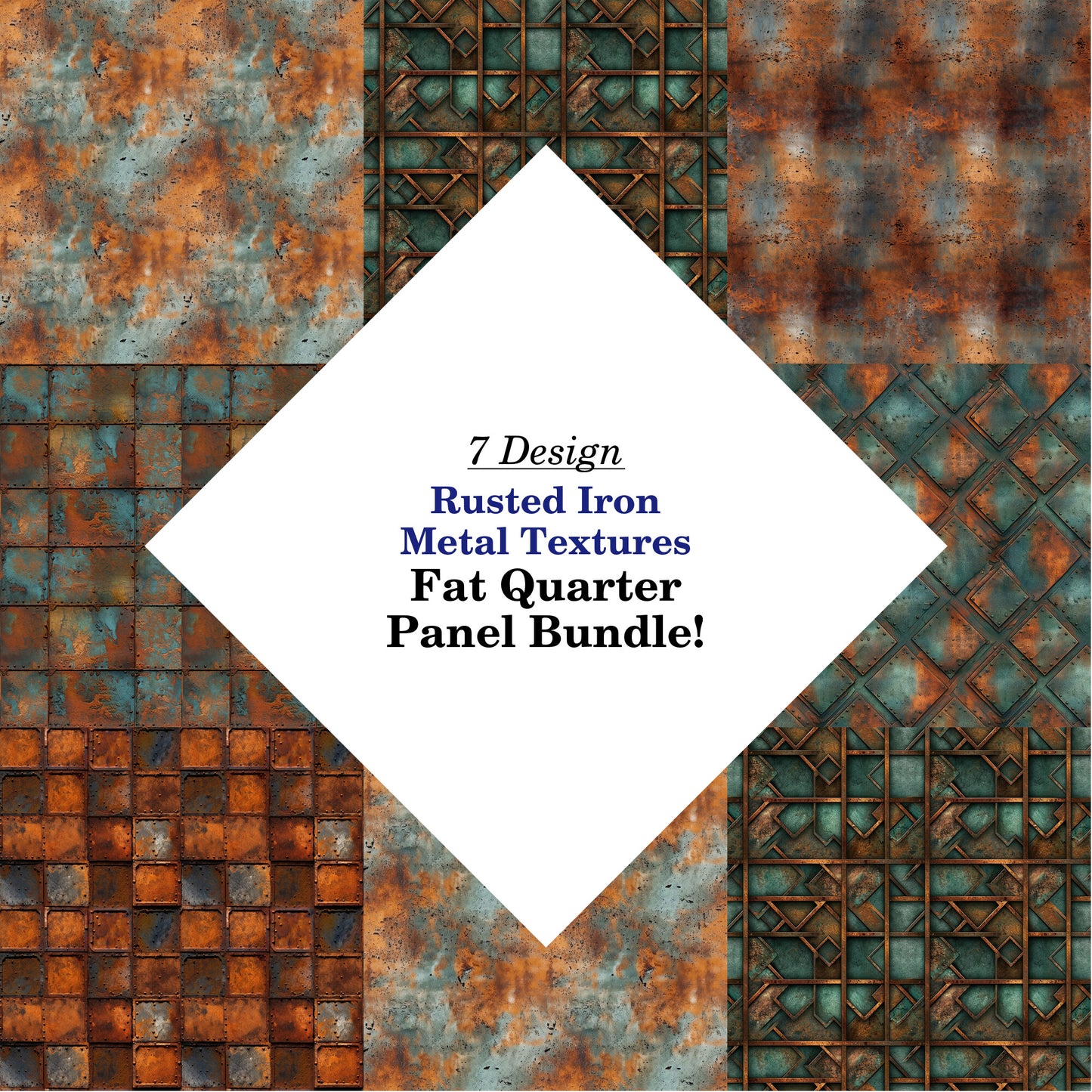 Rusted Iron Metal Textures Fat Quarter Bundle