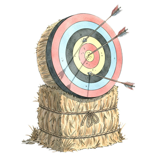 Watercolor Archery Fabric Panel 18
