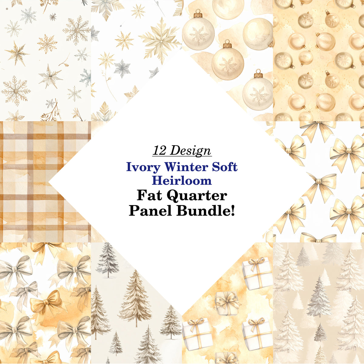 Ivory Winter Soft Heirloom Fat Quarter Bundle