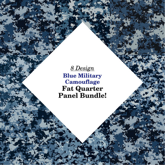 Blue Military Camouflage Fat Quarter Bundle