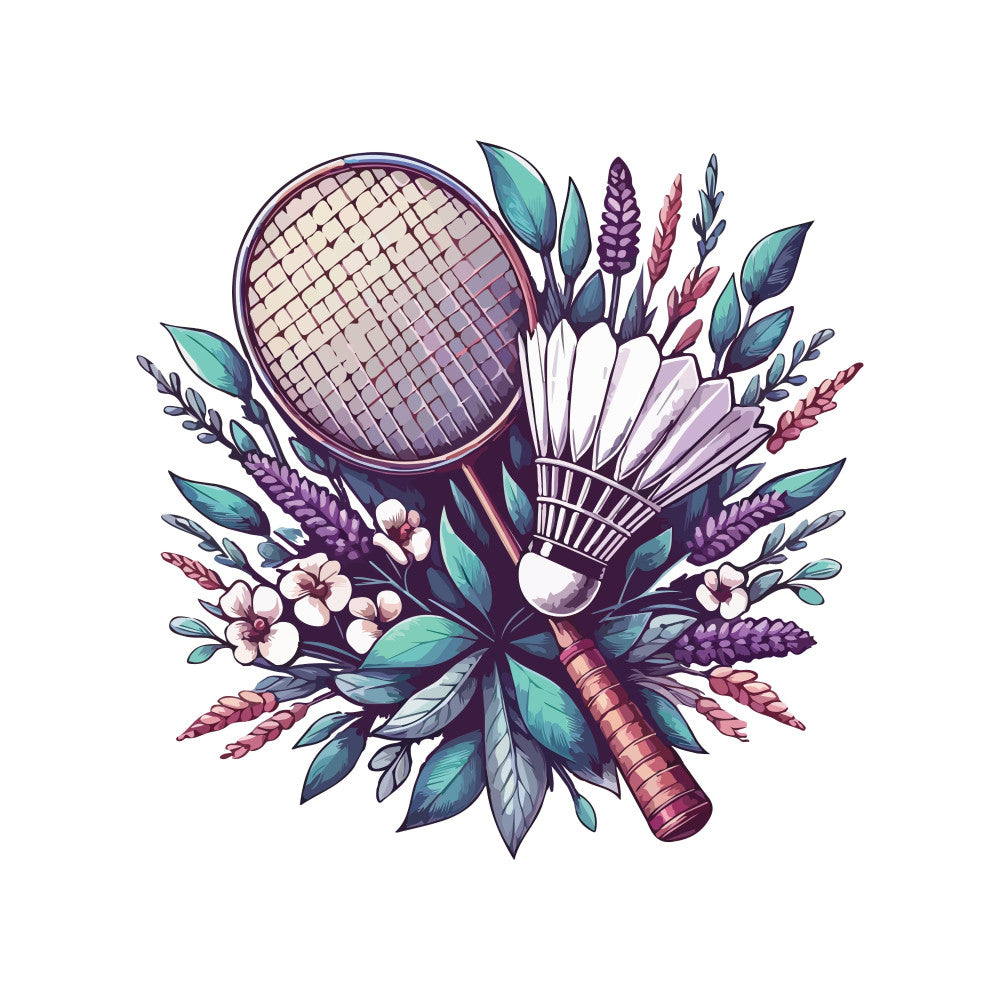 Watercolor-Badminton Fabric Panel 28
