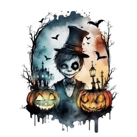 Creepy Halloween Horror Fabric Panel 19