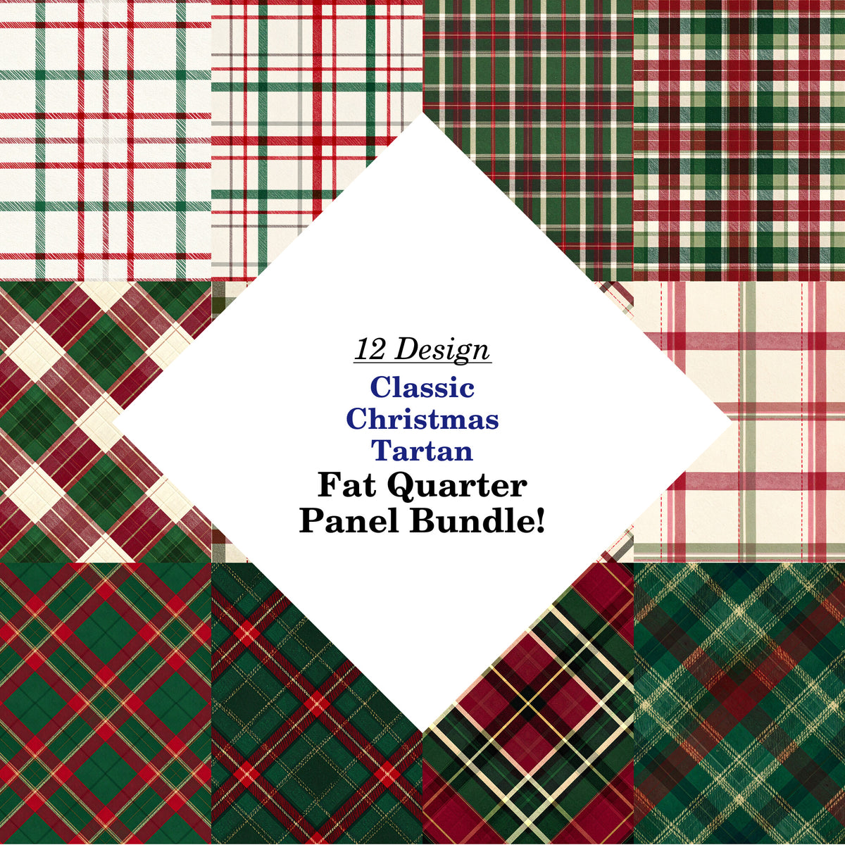 Classic Christmas Tartan Fat Quarter Bundle