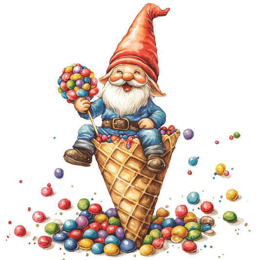 Ice Cream Gnome Fabric Panel 32