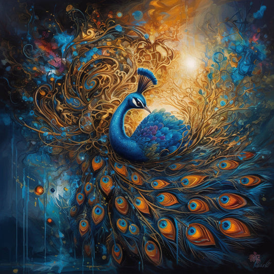 Peacock Dreams Fabric Panel 1