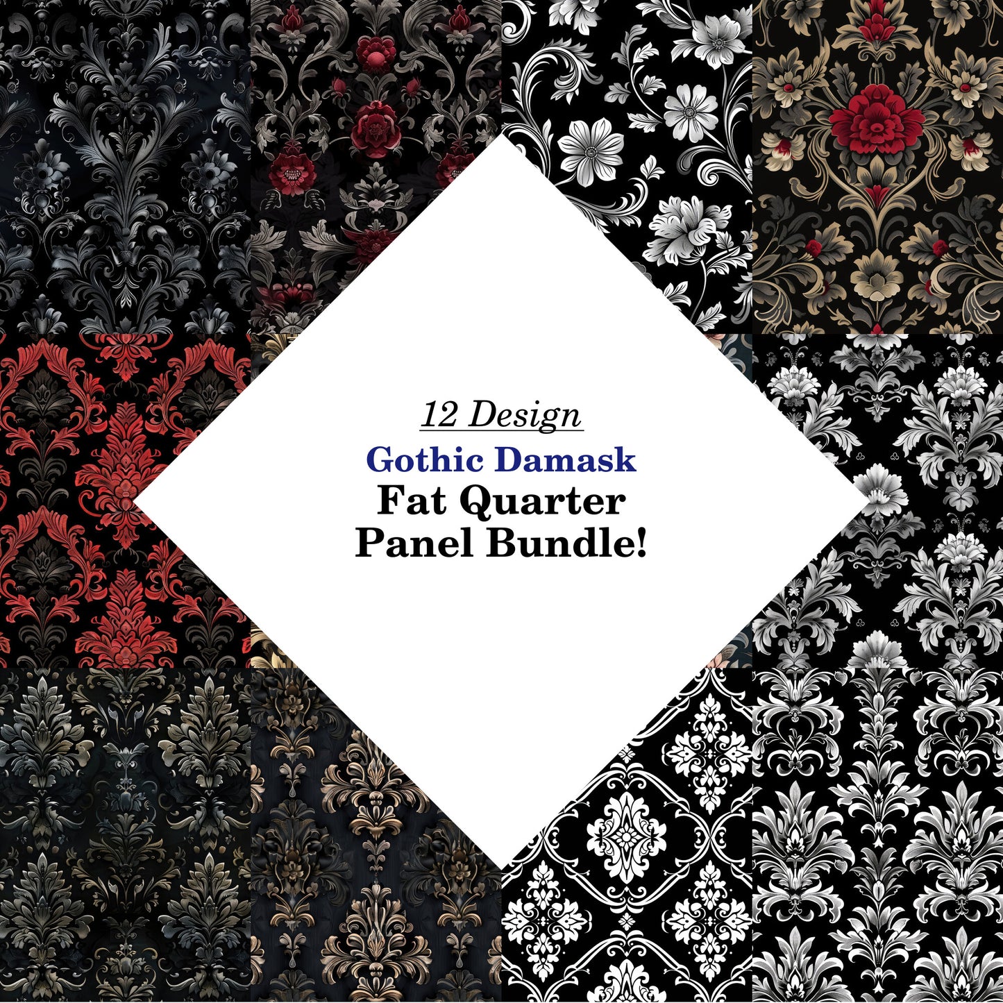 Gothic Damask Fat Quarter Bundle