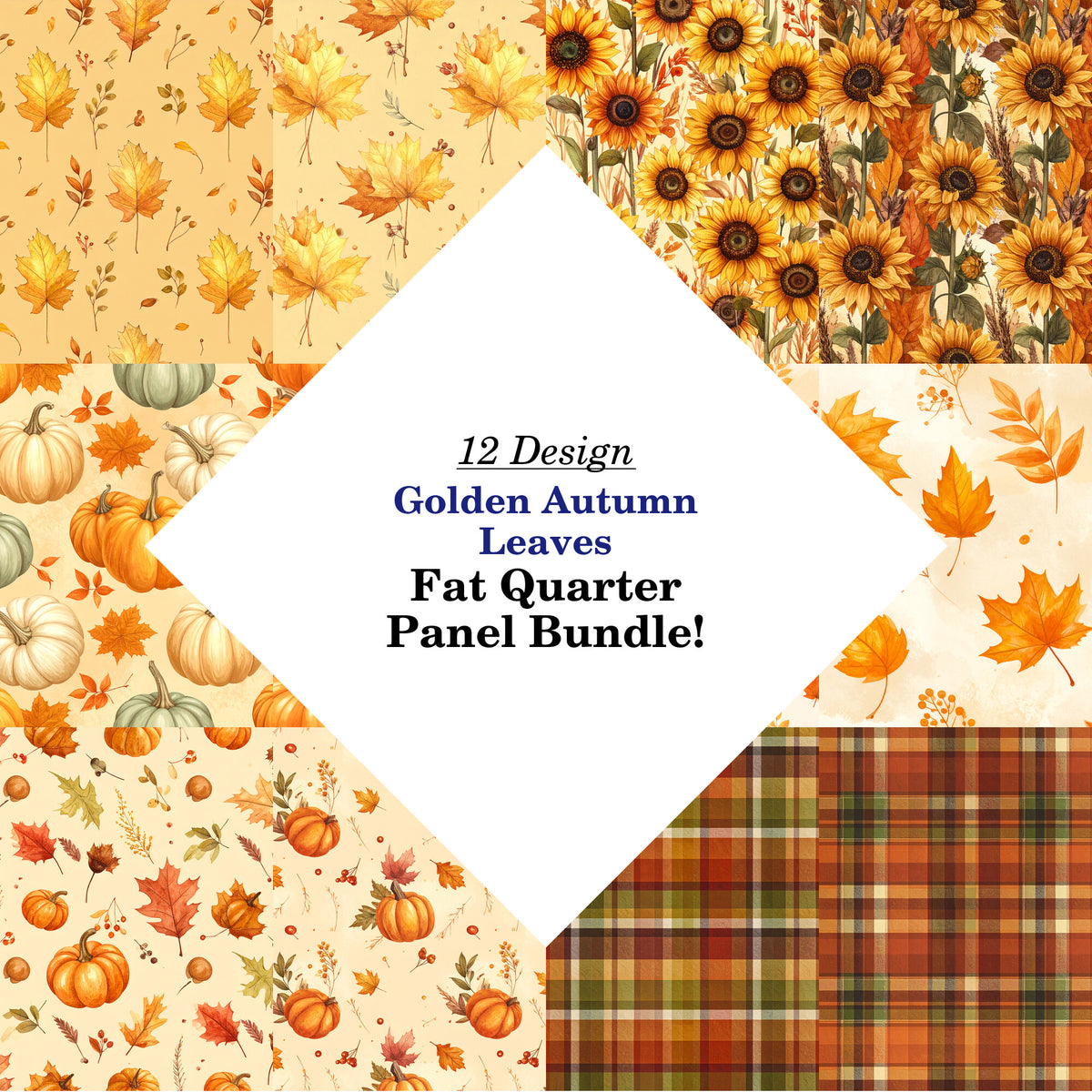 Golden Autumn Leaves Fat Quarter Bundle