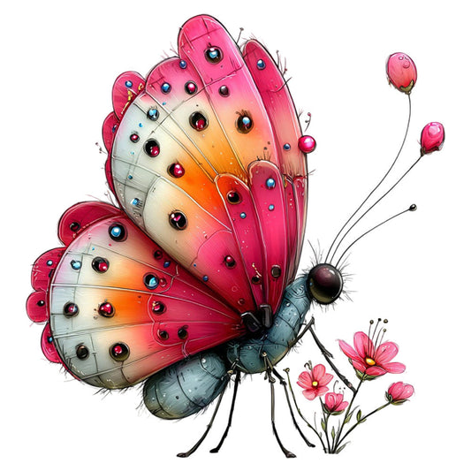 Whimsical Summer Butterfly Fabric Panel 32