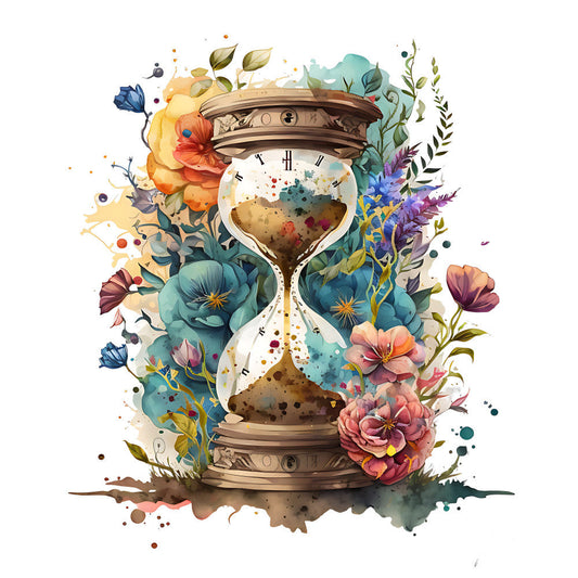 Watercolor Hourglass Fabric Panel 3