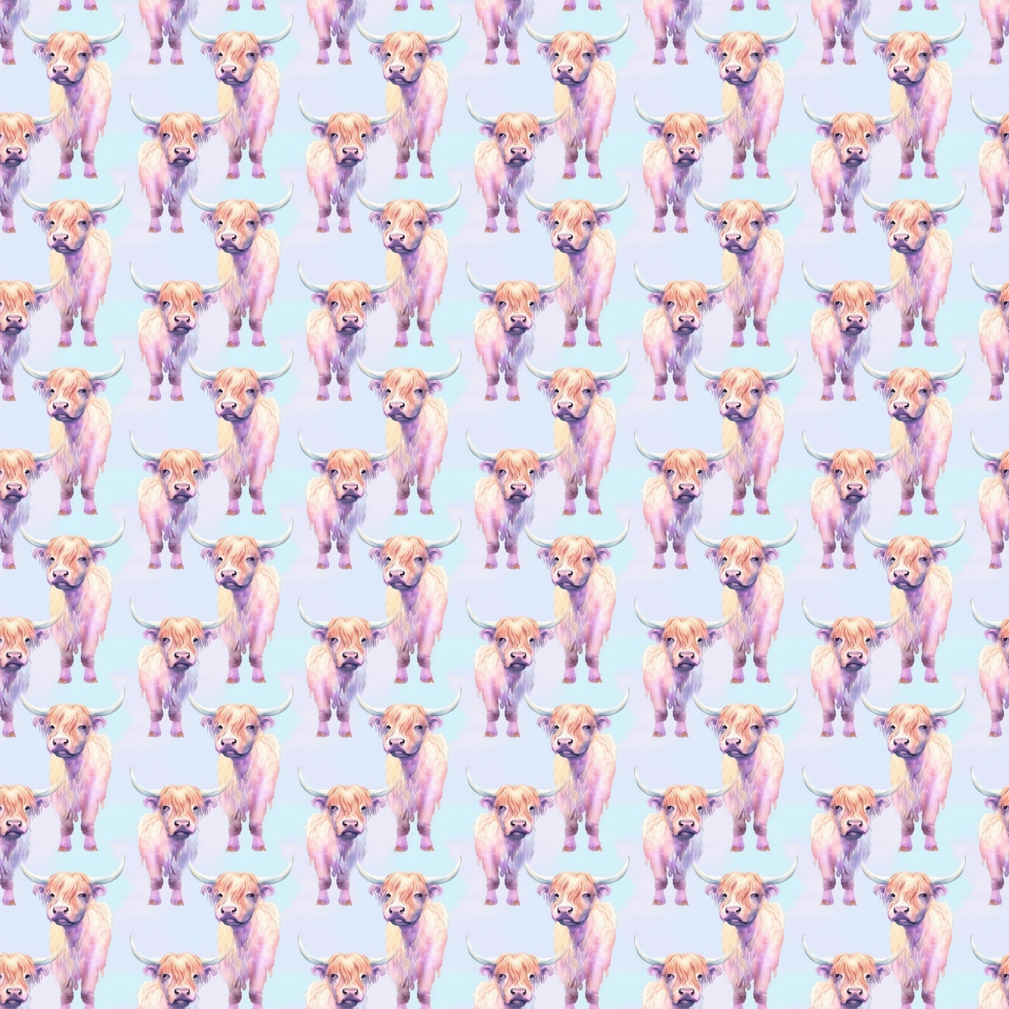 Funky Highland Cows Pattern 8 Quilting Cotton Fabric