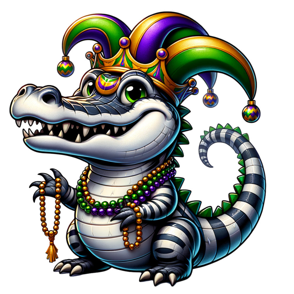 Watercolor Mardi Gras Fabric Panel 12