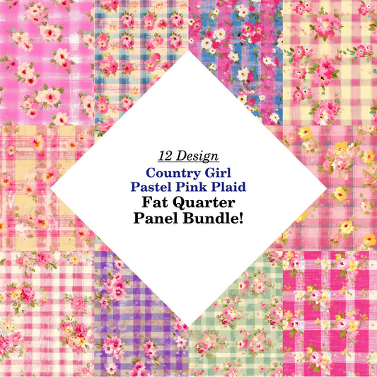 Country Girl Pastel Pink Plaid Fat Quarter Bundle