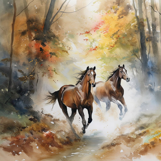 Wild Horses Fabric Panel 3