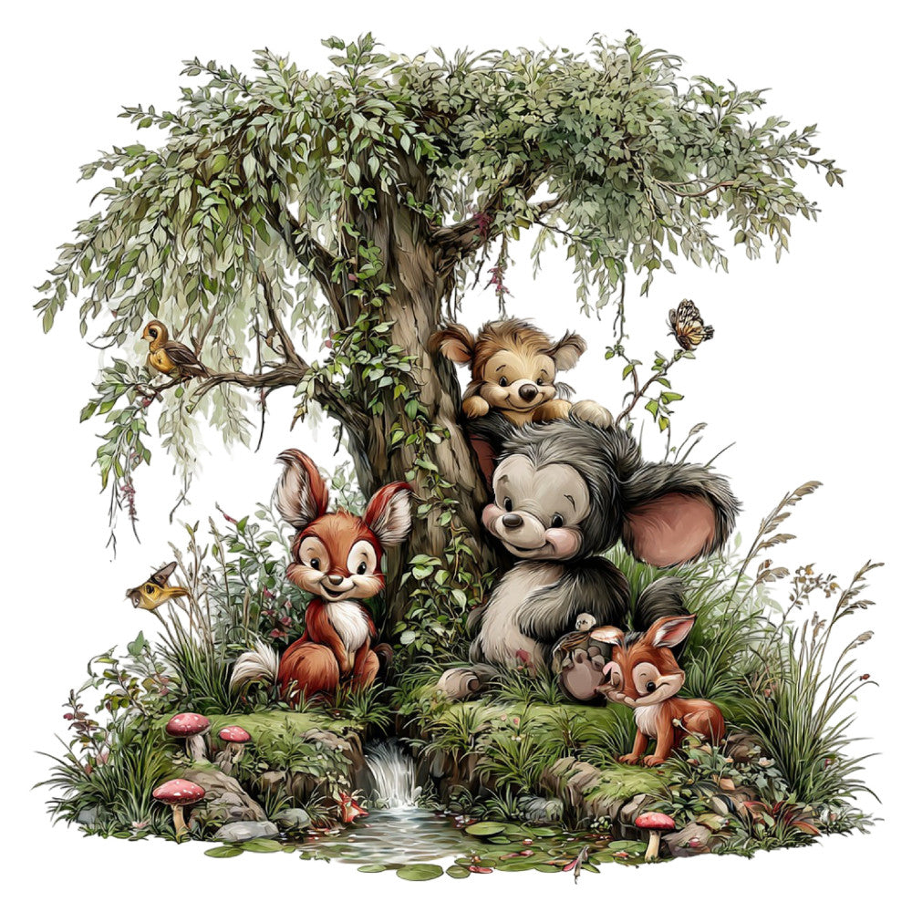 Baby Forest Animals Fabric Panel 11