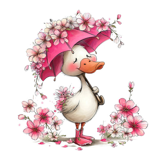 Whimsical Summer Goose Fabric Panel 25