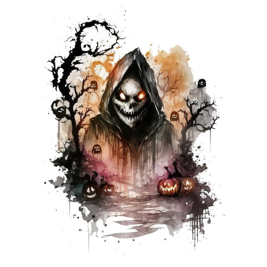Creepy Halloween Horror Fabric Panel 31