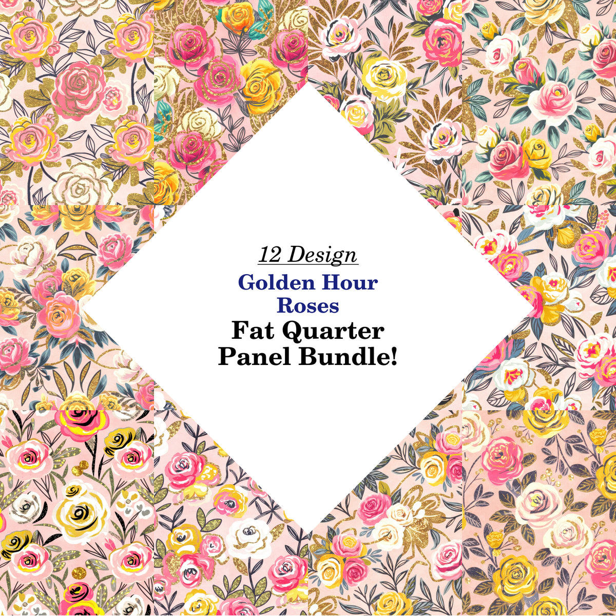 Golden Hour Roses Fat Quarter Bundle