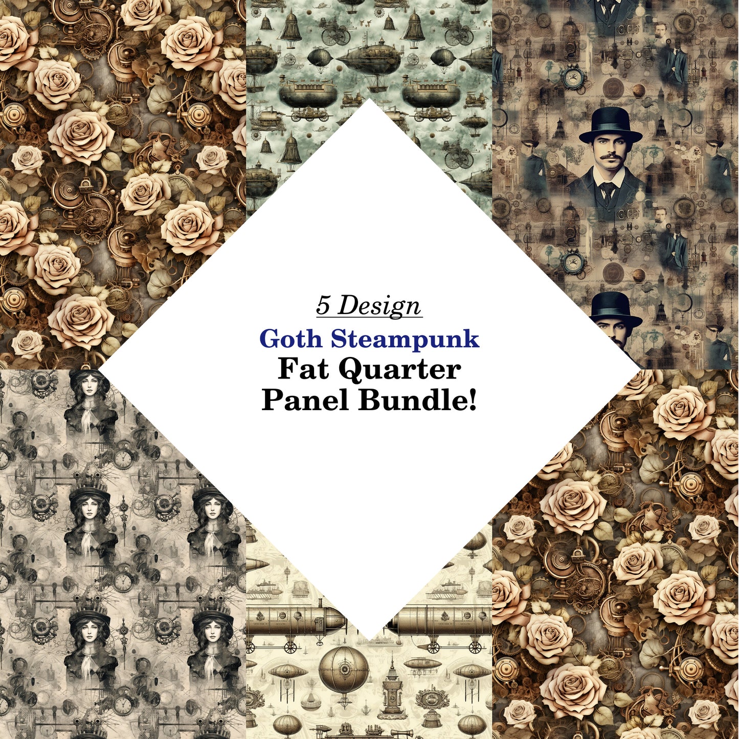 Goth Steampunk Fat Quarter Bundle