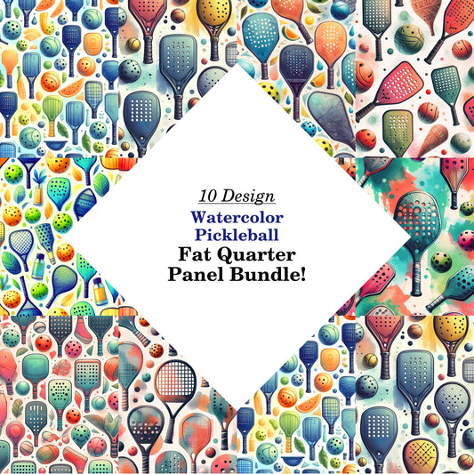 Watercolor Pickleball Fat Quarter Bundle