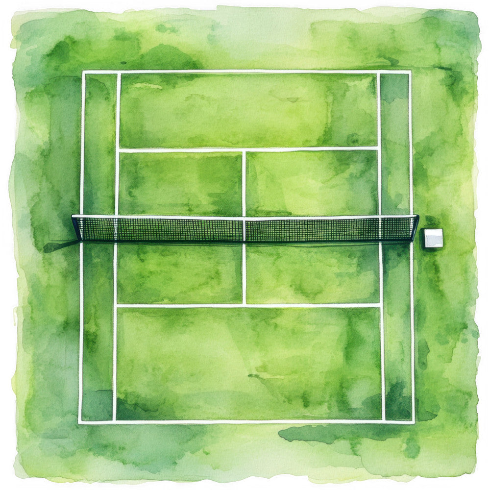 Watercolor Tennis Fabric Panel 24