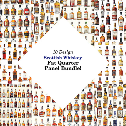 Scottish Whiskey Fat Quarter Bundle