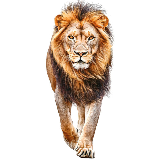 Watercolor Lion Fabric Panel 1