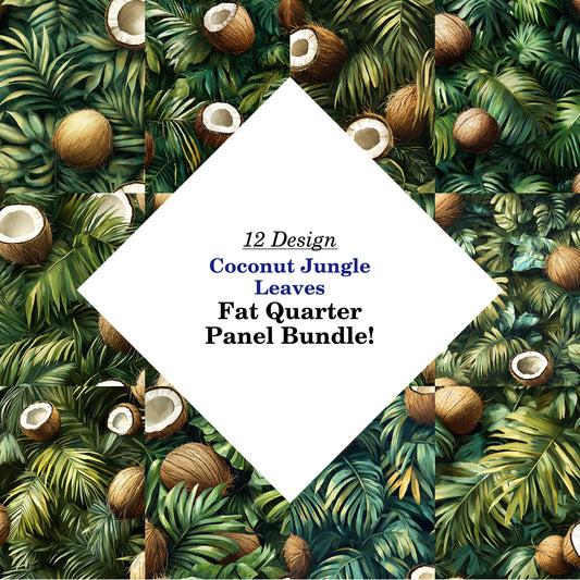 Coconut Jungle Leaves Fat Quarter Bundle