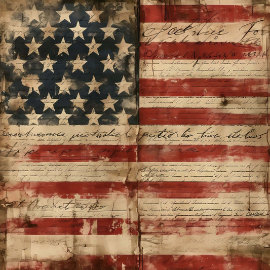 Vintage Patriotic Fabric Panel 18