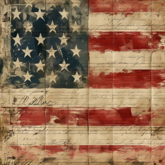 Vintage Patriotic Fabric Panel 20