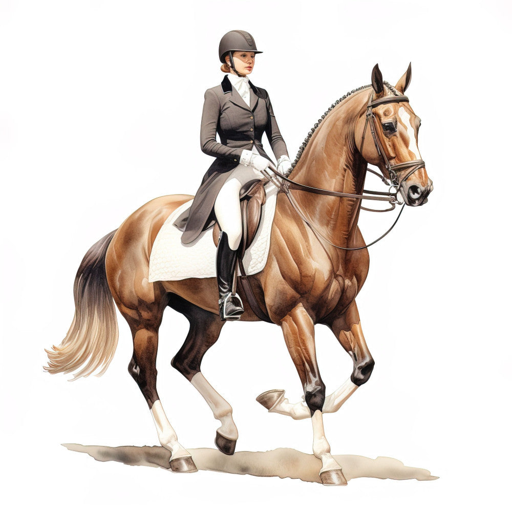 Elegant Equestrian Art Fabric Panel 8
