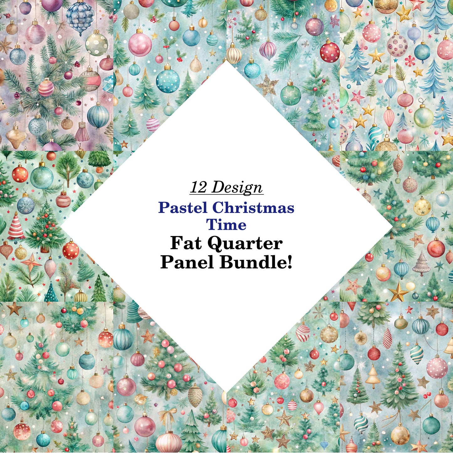 Pastel Christmas Time Fat Quarter Bundle