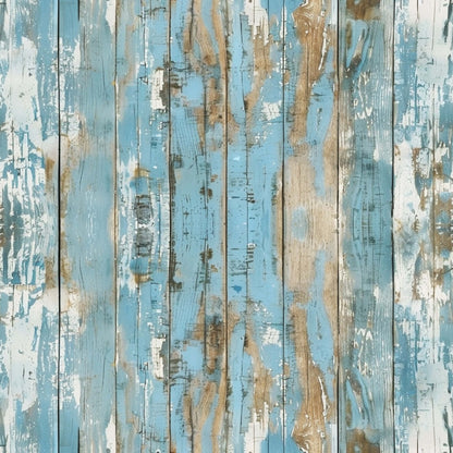 distressed wood, weathered planks, peeling paint, blue paint, white paint, natural brown wood, vertical boards, rustic texture, aged surface, farmhouse style, shabby chic, vintage look, cotton fabric, quilting panel, wood grain pattern, chippy paint, coastal blue, barn wood, rustic backdrop, weathered finish