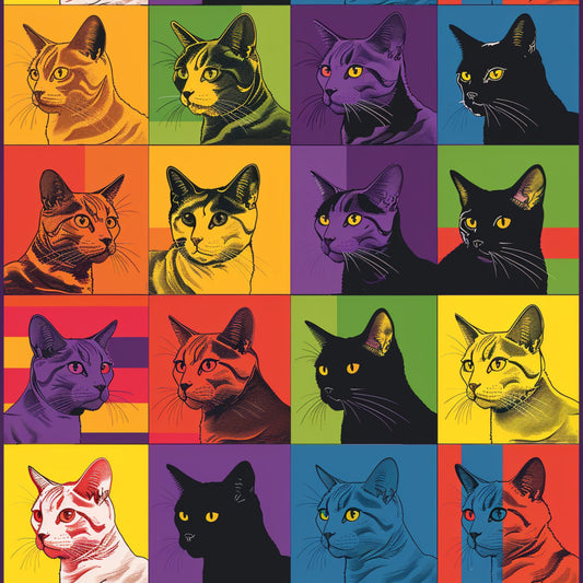 Cat Patchwork Pattern 10 Quilting Cotton Fabric