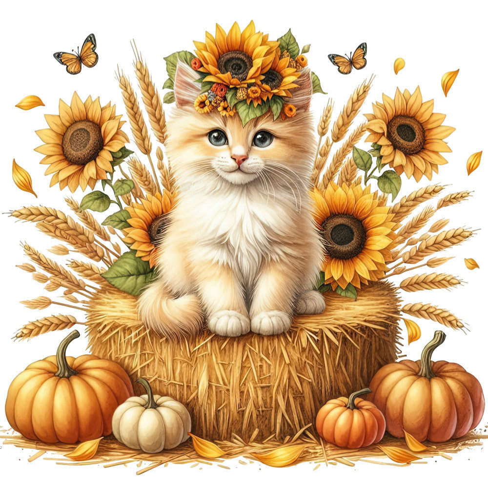 Autumn Cats Fabric Panel 92
