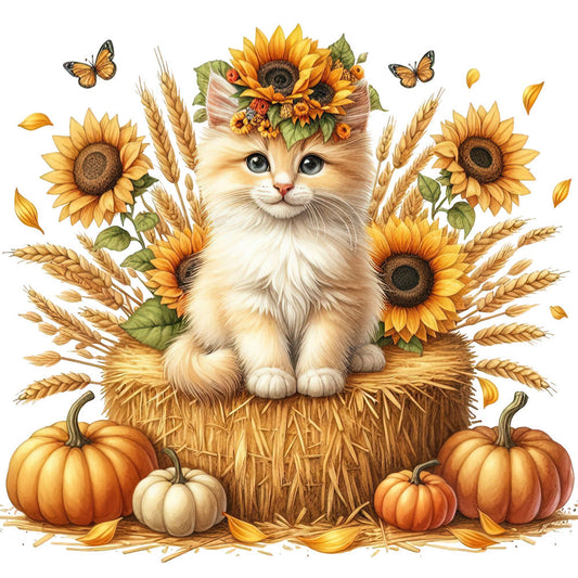 Autumn Cats Fabric Panel 92