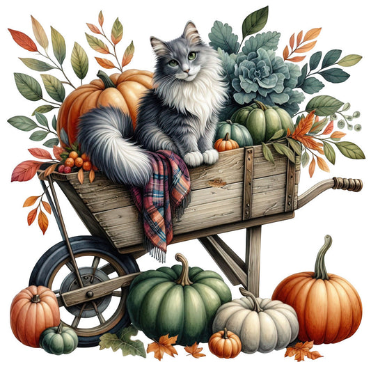 Autumn Cats Fabric Panel 75