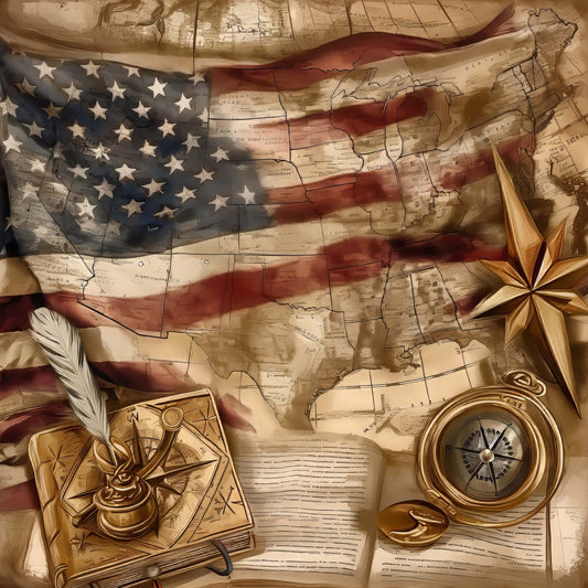 Vintage Patriotic Fabric Panel 23