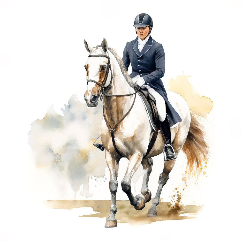 Elegant Equestrian Art Fabric Panel 5