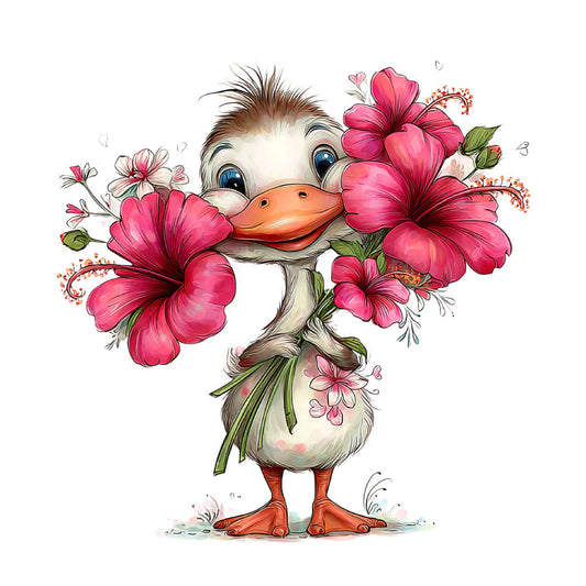 Whimsical Summer Goose Fabric Panel 28