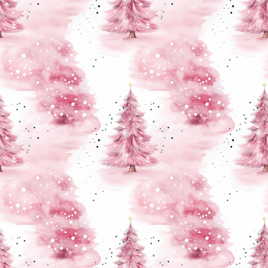 Daily Deal: Vintage Pink Christmas Pattern 2 Quilting Cotton Fabric - 45" x 4 Yards"