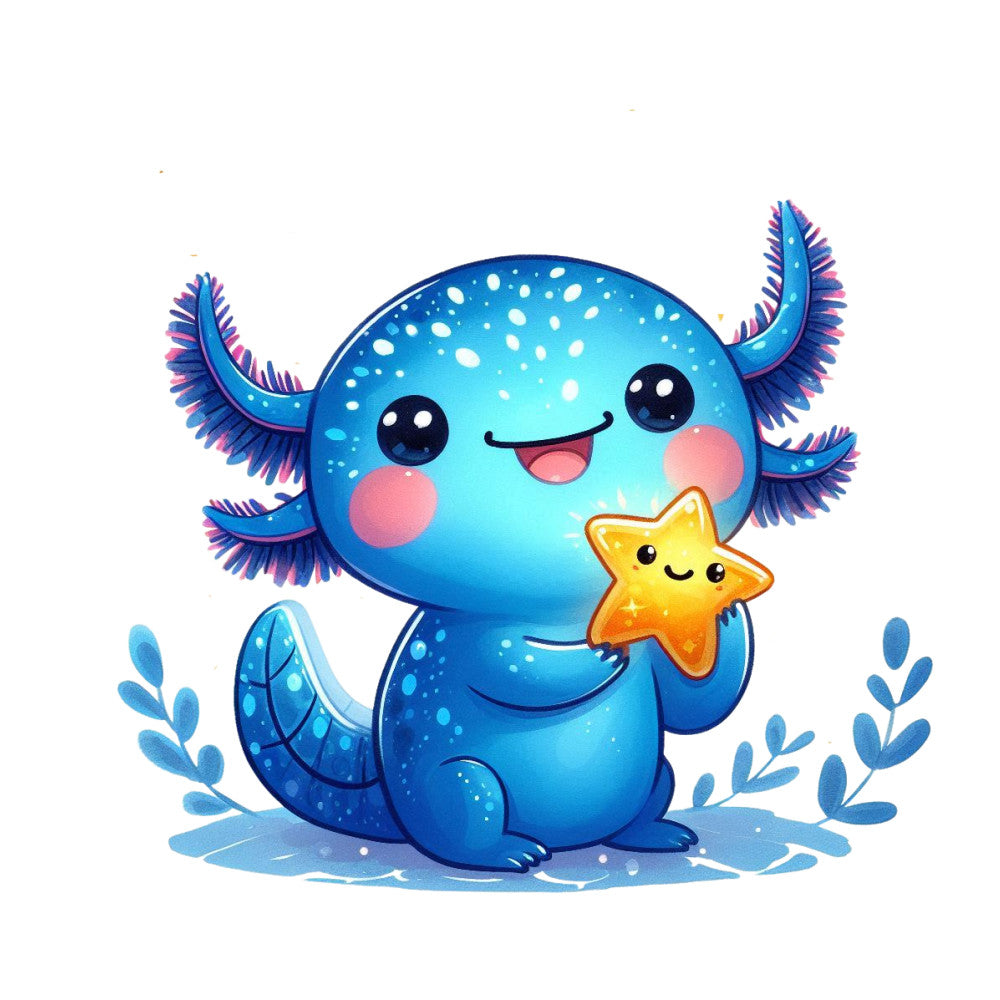 Cute Cartoon Axolotl Fabric Panel 12