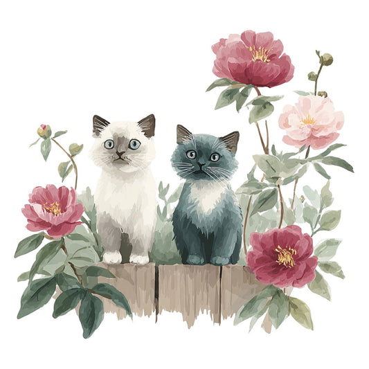 Watercolor Kitten Fabric Panel 33