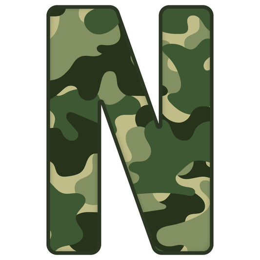 Green Camo Alphabet Fabric Panel 6